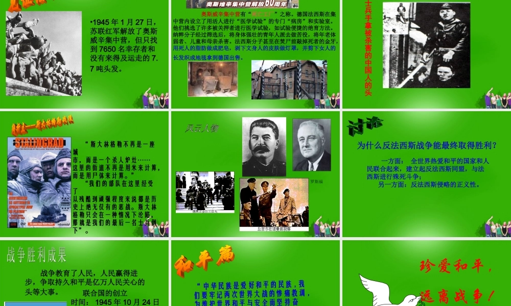 八年级历史下册 第一课全球性的震荡第一课时规模空前的战争浩劫课件 人教新课标版 课件