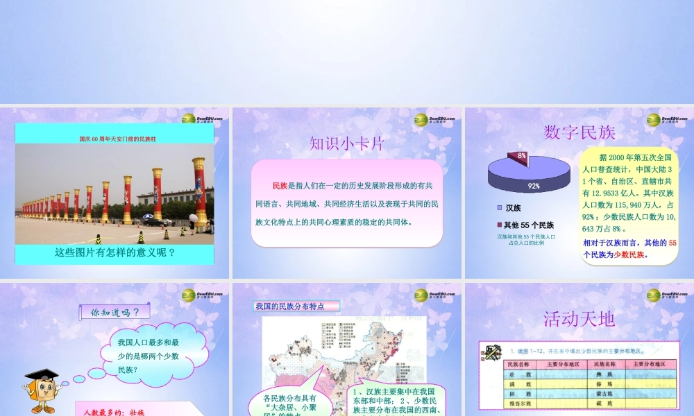 八年级地理上册 第一章 第三节 中国的民族课件 新人教版 课件