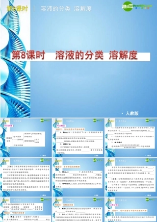 中考化学复习方案课件 第8课时 溶液的分类 溶解度 人教新课标版 课件
