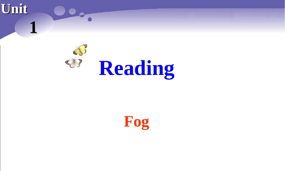 Reading(1)：Fog