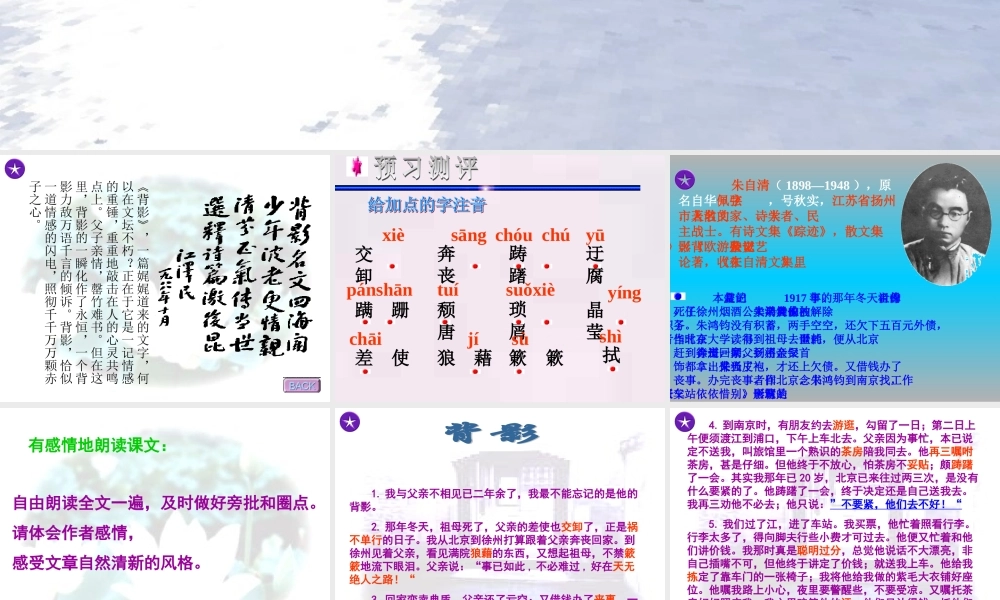 八年级语文背影课件6苏教版 课件