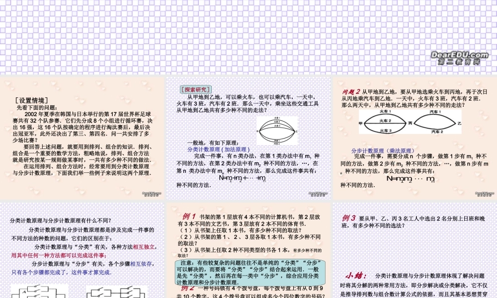 人教版高二数学分类计数原理与分步计数原理 课件