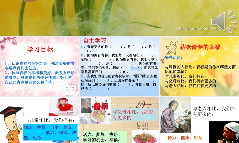 七年级政治祝福青春