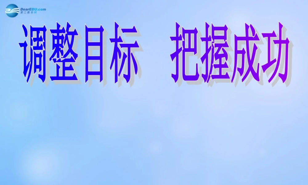 中学主题班会(成功无捷径—调整目标 把握成功)课件