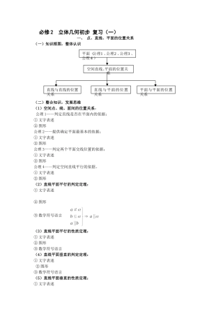 立体几何初步复习一