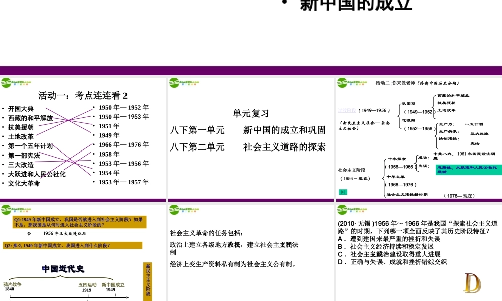 八年级历史下册 第一二单元复习课件 人教新课标版 课件