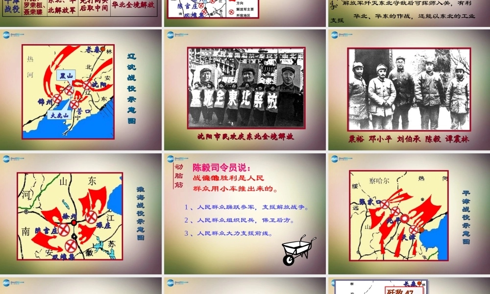 八年级历史上册 第18课 战略大决战课件 新人教版 课件
