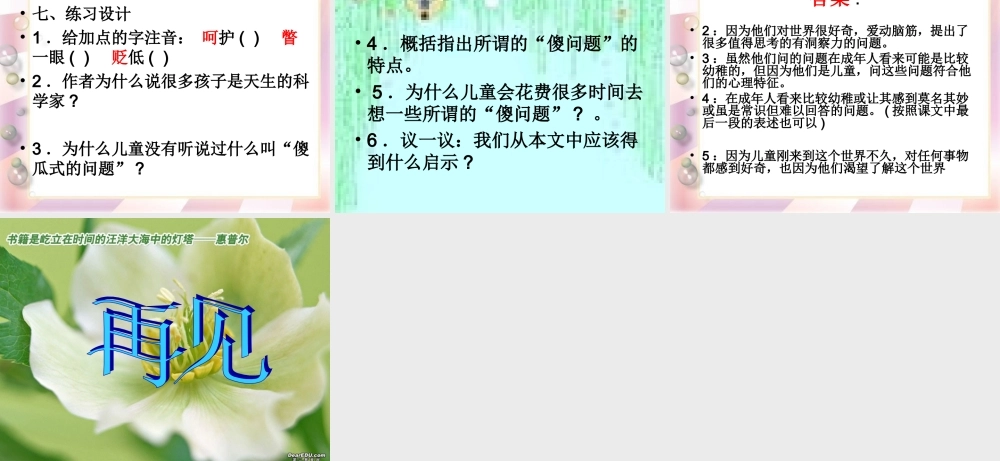 世上没有傻问题 课件示例 课件