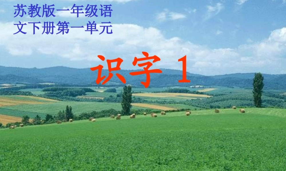 《识字1》课件(苏教版一年级语文下册课件)