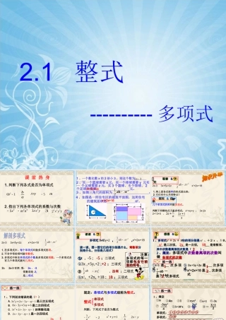 整式多项式第课时