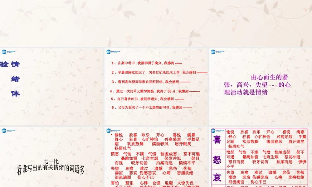 中学七年级政治上册 2.2 调控情绪课件 粤教版