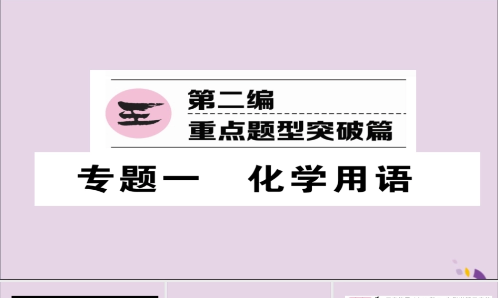 中考化学复习 第二编 重点题型突破篇 专题1 化学用语(精讲)课件