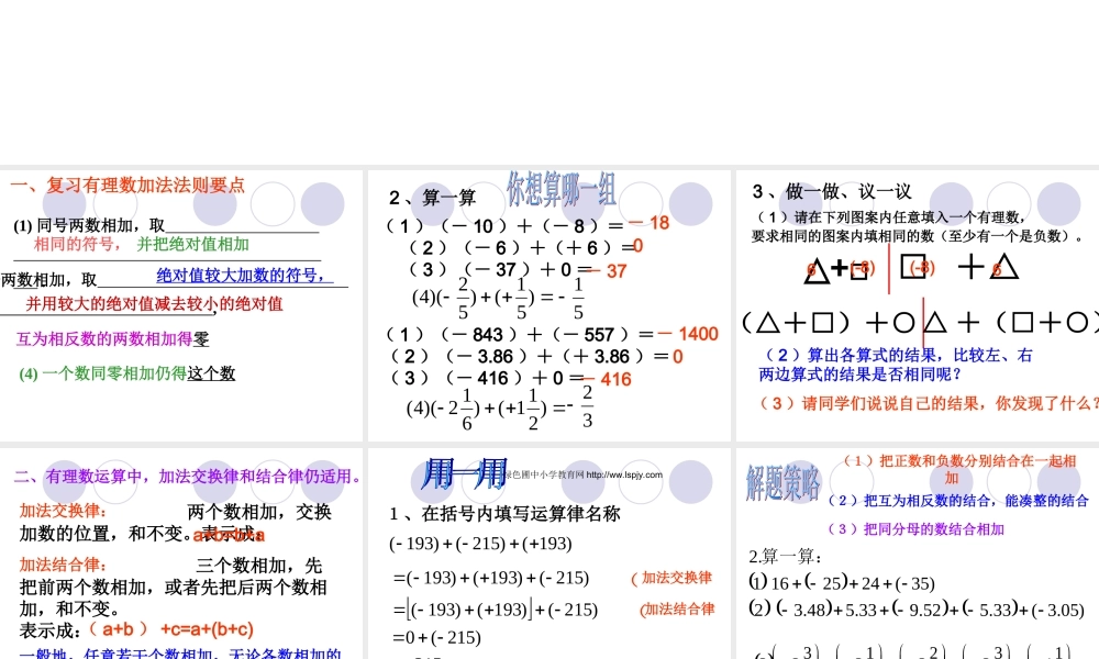 有理数的加法PPT课件