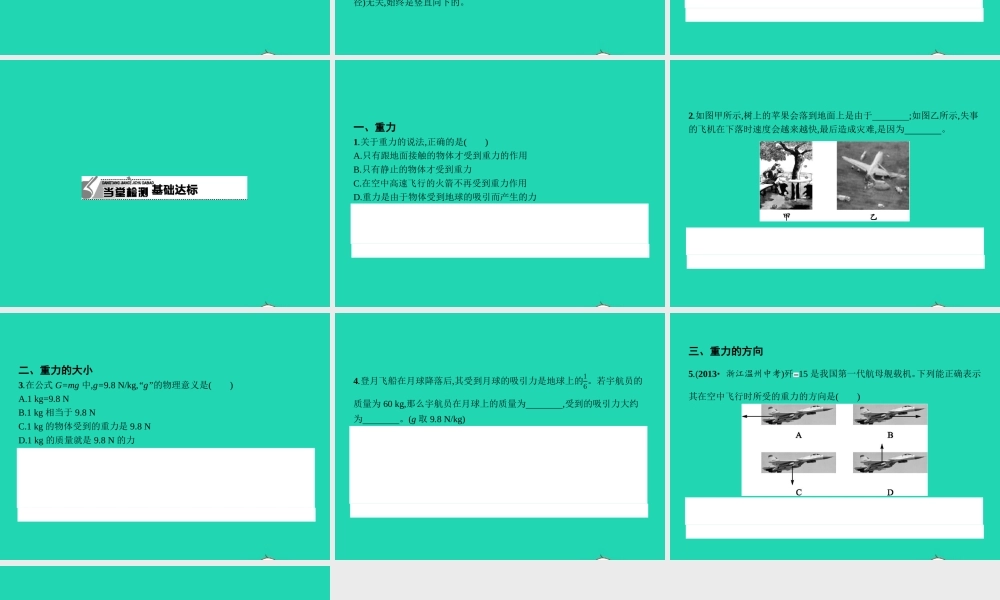 八年级物理下册 7.3 重力课件 (新版)新人教版