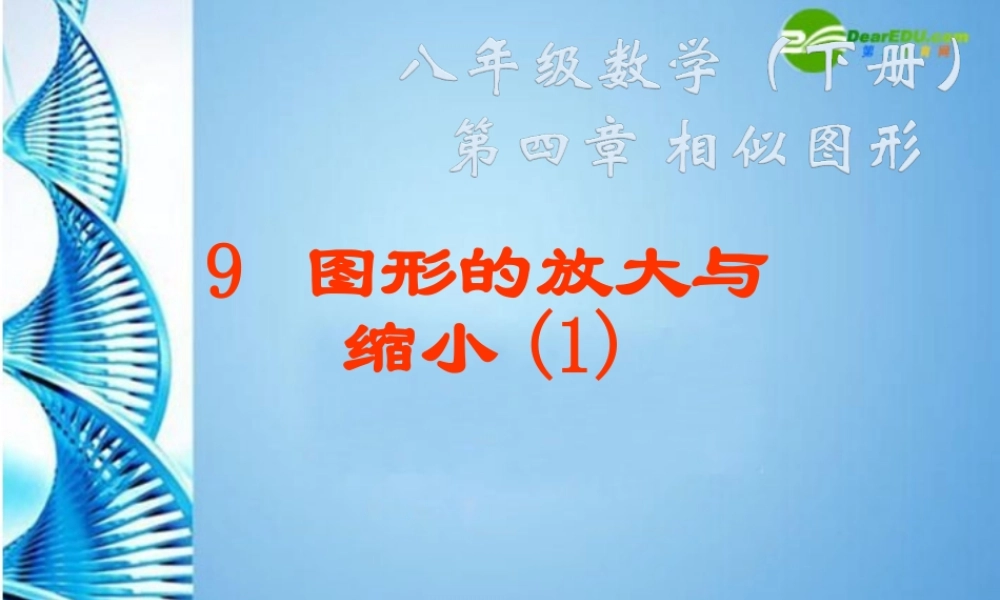 八年级数学下册 4.9图形的放大与缩小(一)课件 北师大版 课件