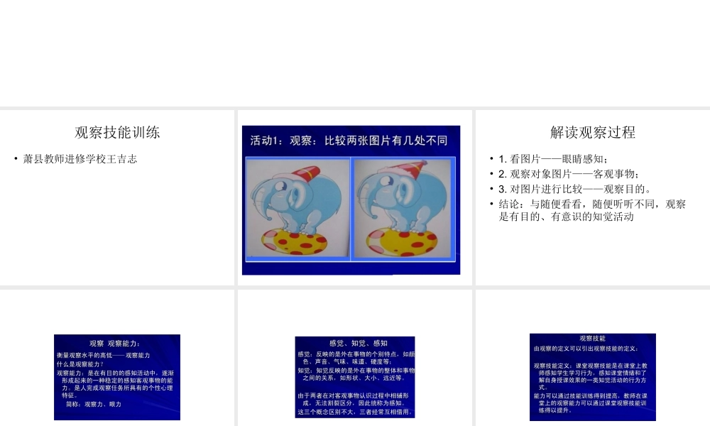 课堂教学技能训练：观察·学习支架·结束