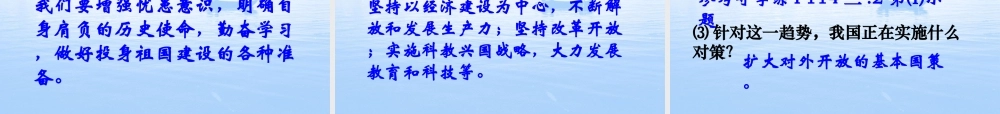 九年级政治：第十一课(胸怀全球 迎接挑战)课件(苏教版) 课件