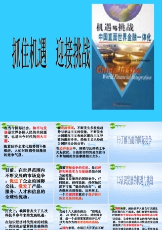 九年级政治：第十一课(胸怀全球 迎接挑战)课件(苏教版) 课件