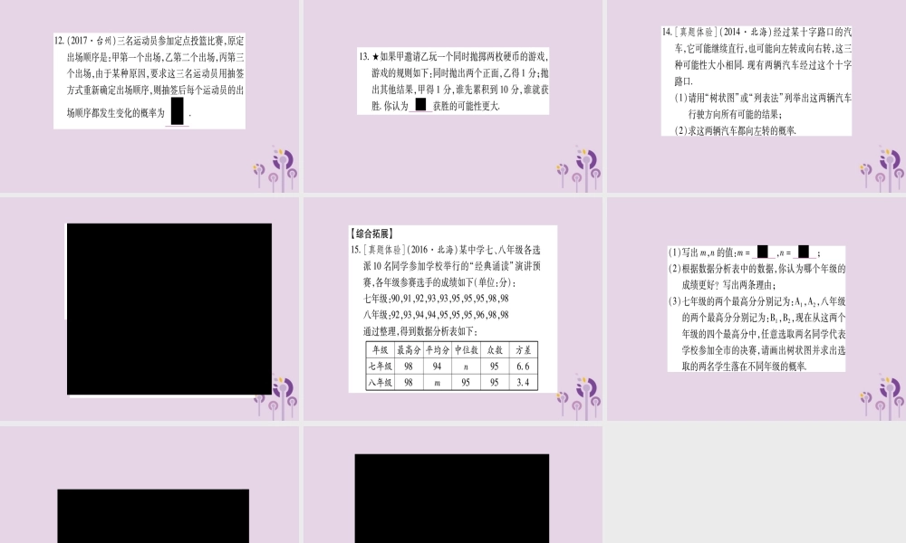 九年级数学下册 第4章 概率 42 概率及其计算 422 第2课时 作业课件 (新版)湘教版 课件