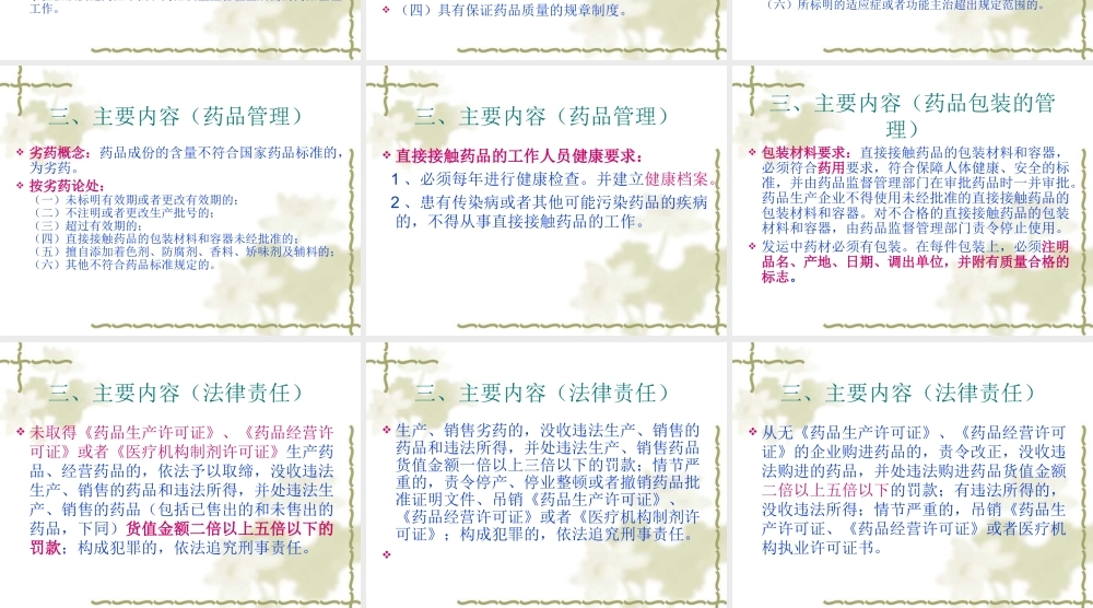 中华人民共和国药品管理法培训课件