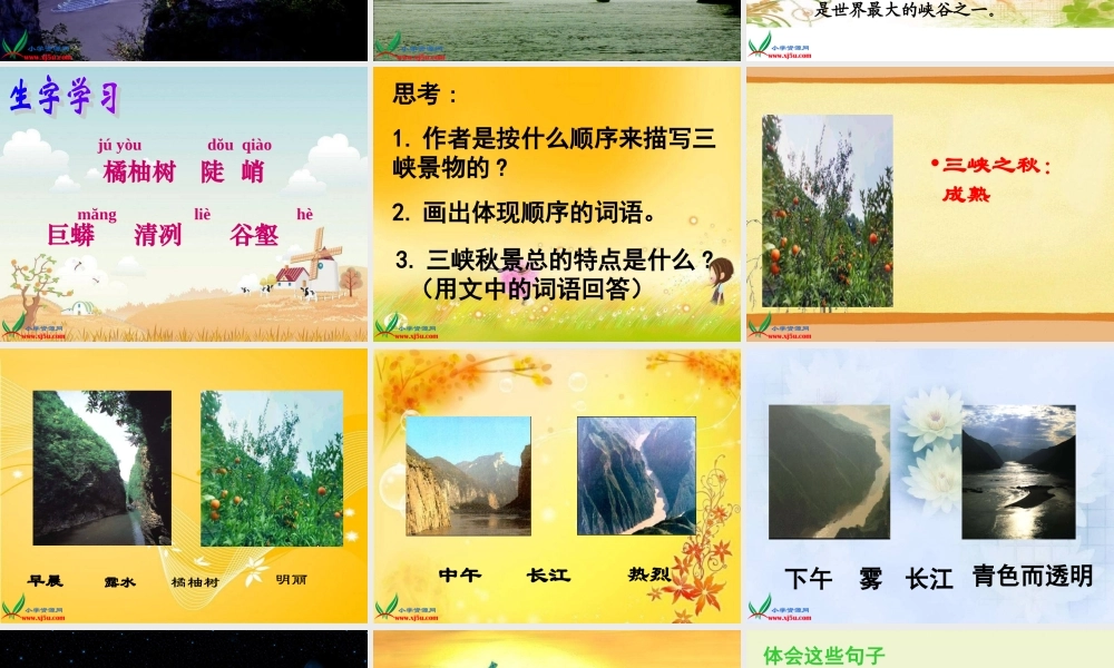 教科版语文五年级下册《三峡之秋》PPT课件