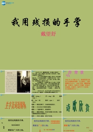 九年级语文下册 2 我用残损的手掌课件11 新人教版 课件