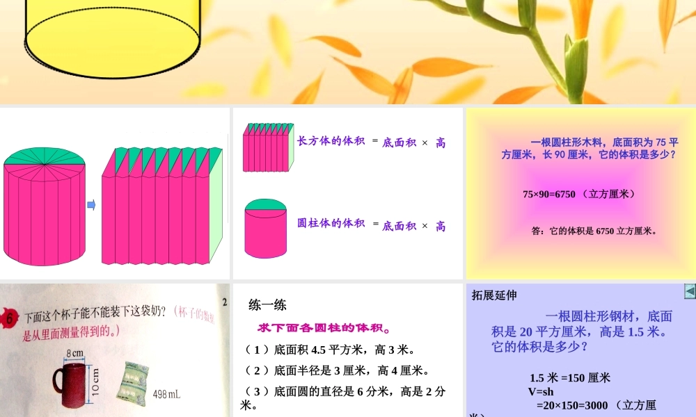 圆柱的体积PPT