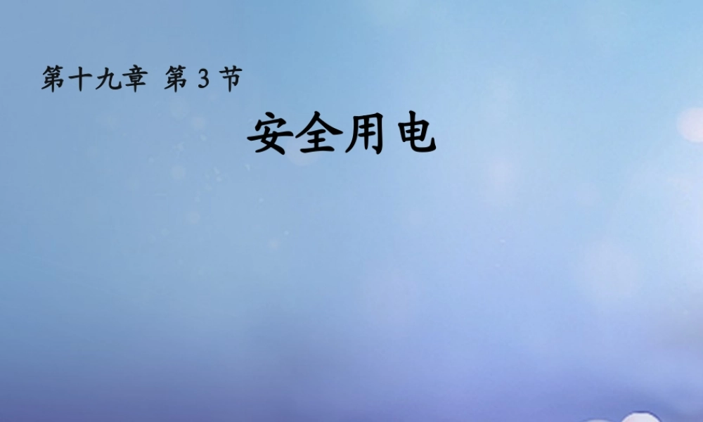 九年级物理全册 193 安全用电课件 (新版)新人教版 课件