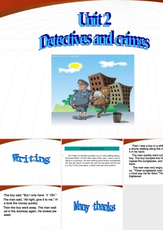 八年级英语上册 Unit 2 Detectives and crimes Writing课件 牛津广州版 课件