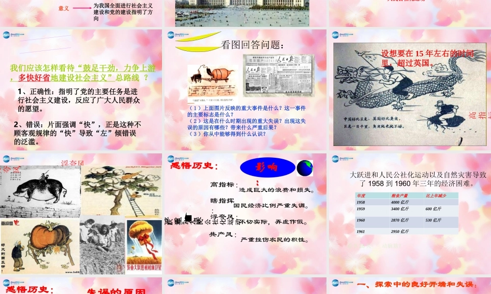 山东省泰安市新泰八年级历史下册 第6课(探索建设社会主义的道路)课件 新人教版 课件