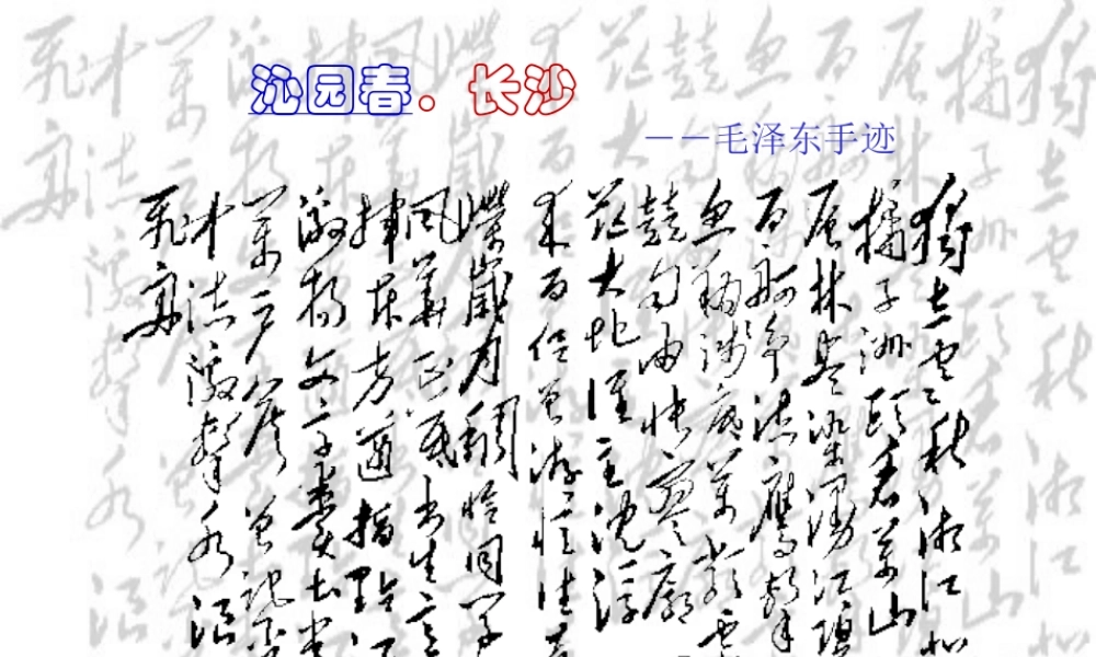 沁园春·长沙(14)