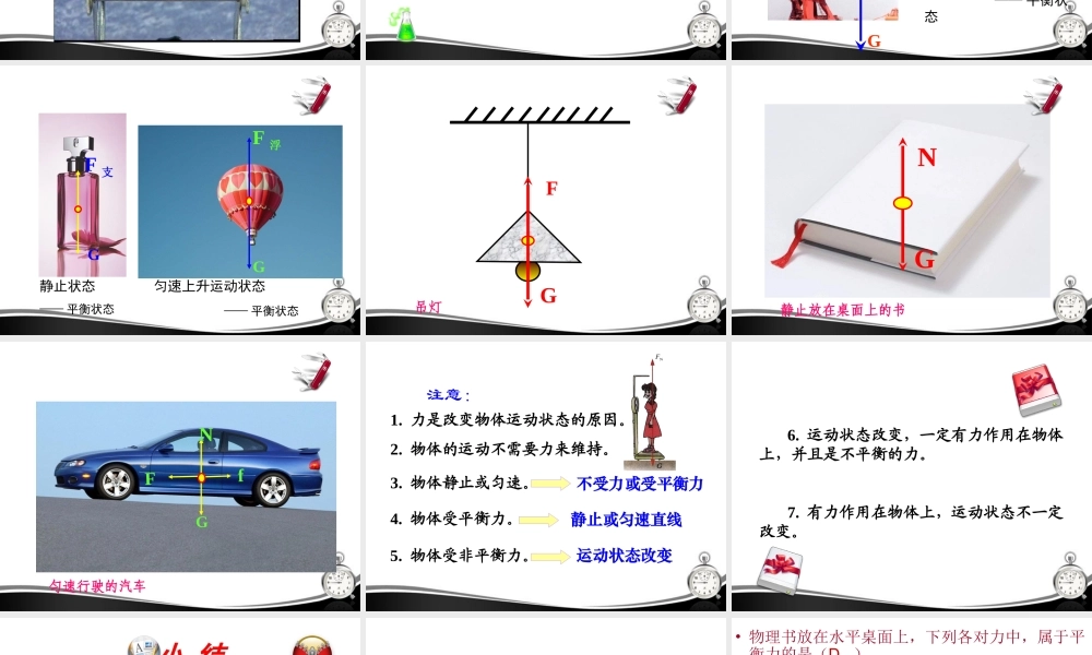 九年级物理 第十二章第六节、二力平衡课件 人教新课标版 课件