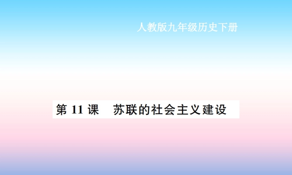 九年级历史下册 第3单元 第一次世界大战和战后初期的世界 第11课 苏联的社会主义建设作业课件 新人教版 课件