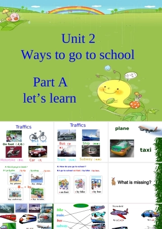 人教版六上Unit2-Ways-to-go-to-school--A-lets-learn