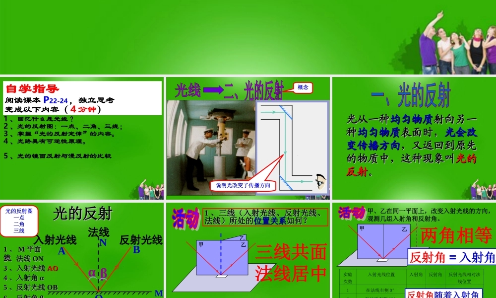 七年级科学下册 1.5光的反射和折射第一课时课件 浙教版 课件