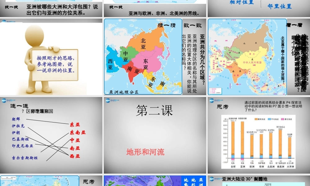 八年级地理下册 第五章 第一节 亚洲的自然环境课件 中图版 课件