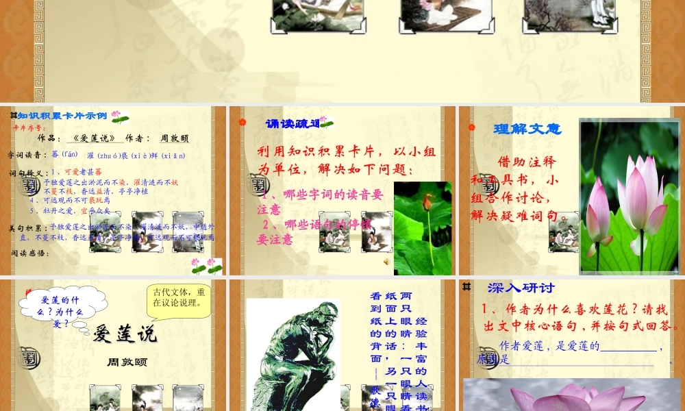 八年级语文上册 第五单元第22课(爱莲说)课件  人教新课标版 课件