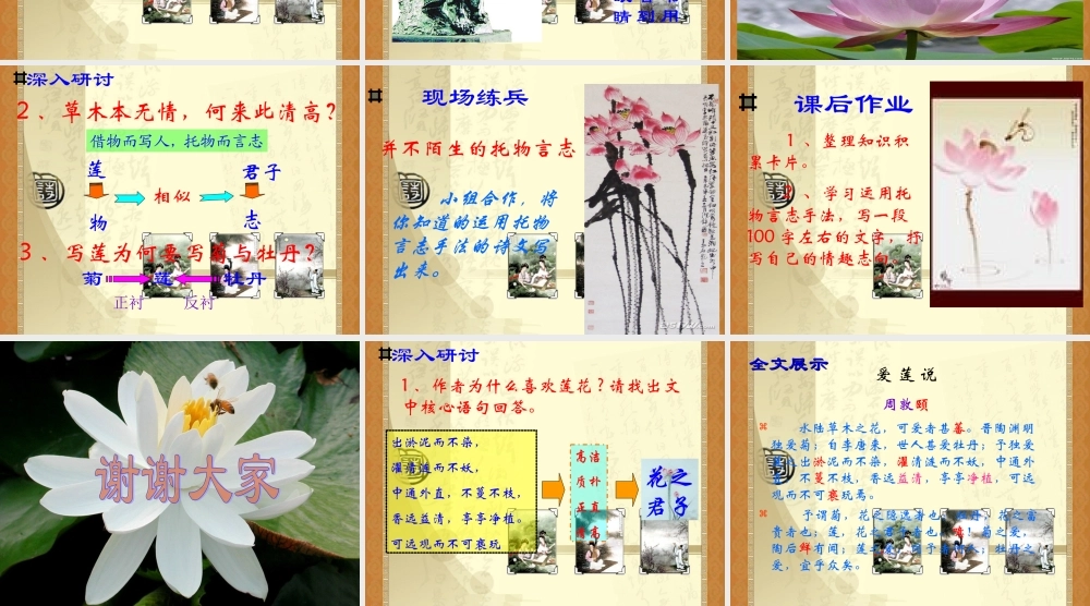 八年级语文上册 第五单元第22课(爱莲说)课件  人教新课标版 课件