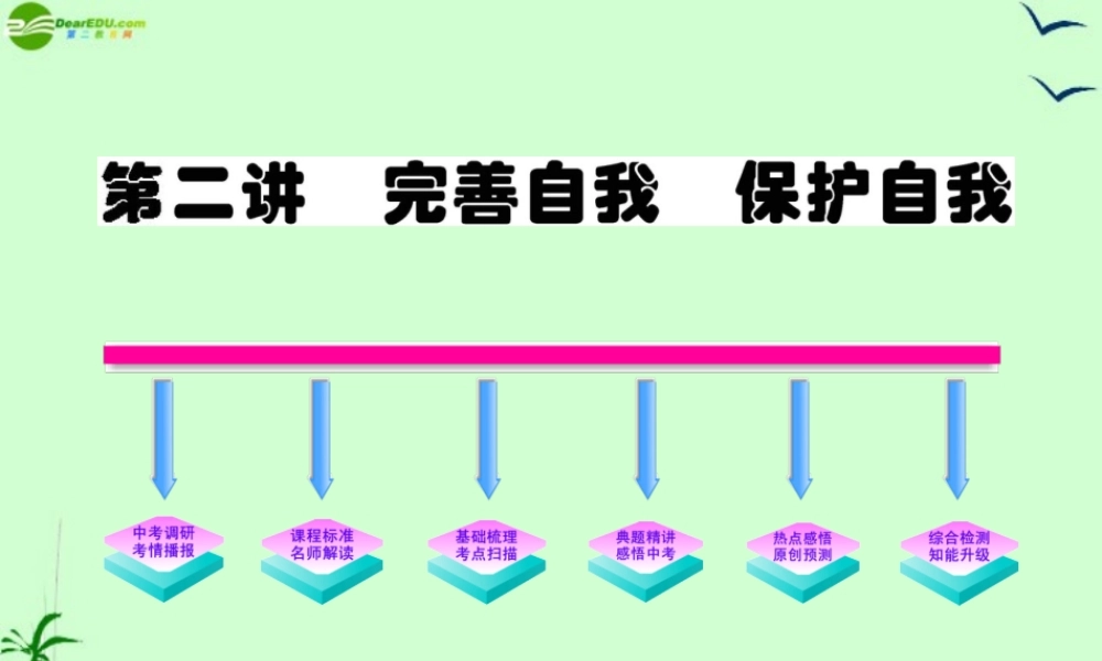 政治全程复习方略 第2讲 完善自我 保护自我课件 人教实验版 课件