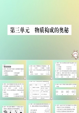 中考化学准点备考复习 第一部分 教材系统复习 第3讲 物质构成的奥秘复习作业课件 新人教版 课件