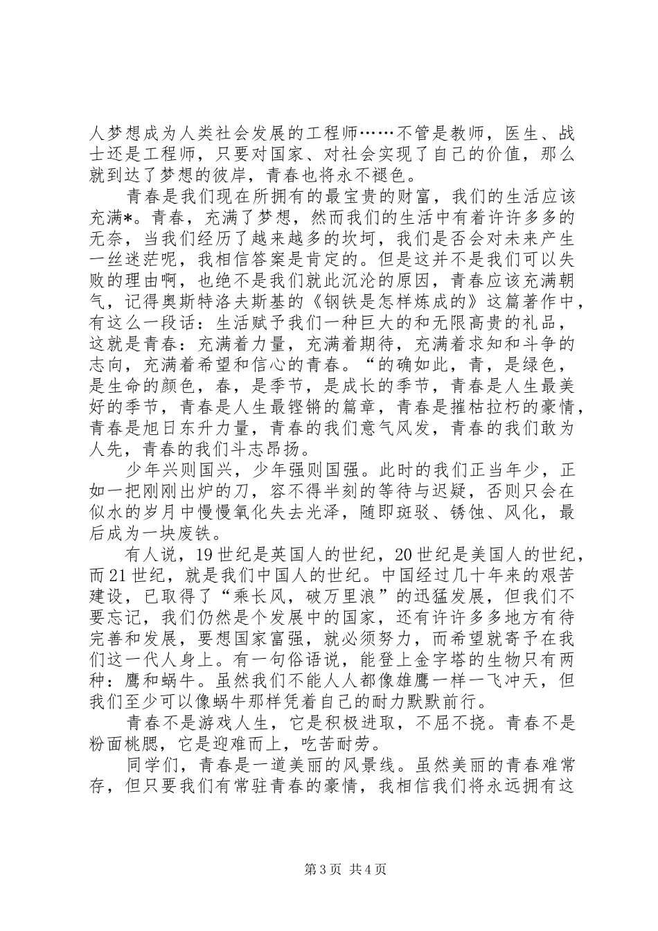 青春演讲稿（整理4篇）_第3页