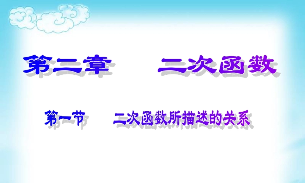 二次函数所描述的关系.1二次函数所描述的关系