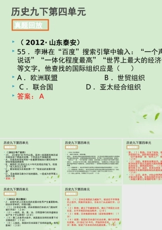 全国各地中考历史试题分册分单元精选汇编 九下 第四单元课件-2