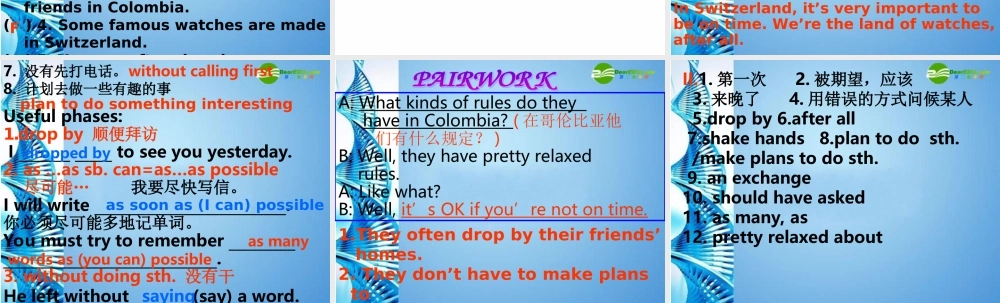 九年级英语 Unit12 You're supposed to shake handsSecion A 3a-4课件 人教新目标版 课件