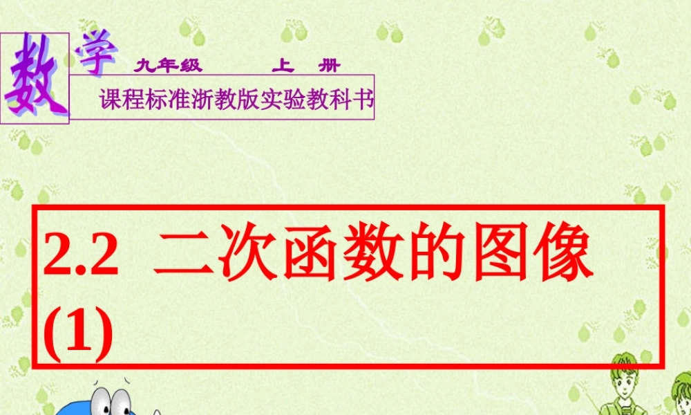 九年级数学二次函数的图像课件 浙教版 课件