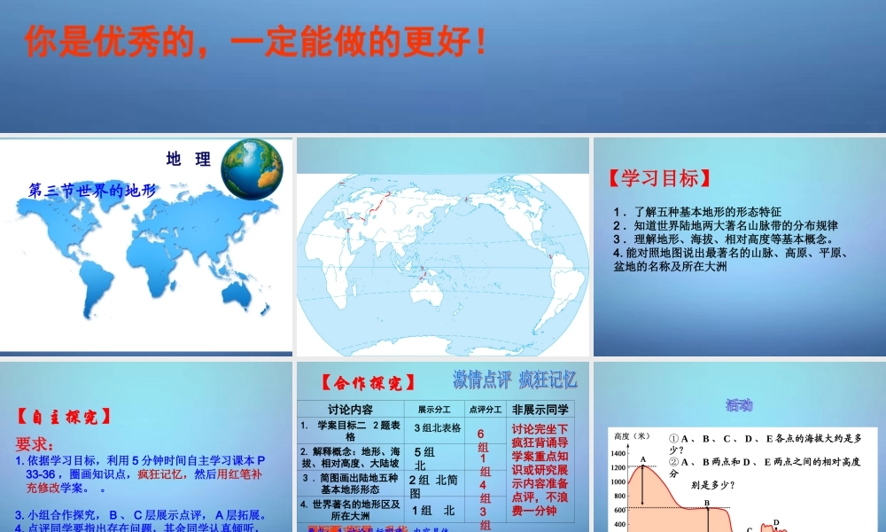 中学七年级地理上册 2.3 世界的地形课件 湘教版 课件