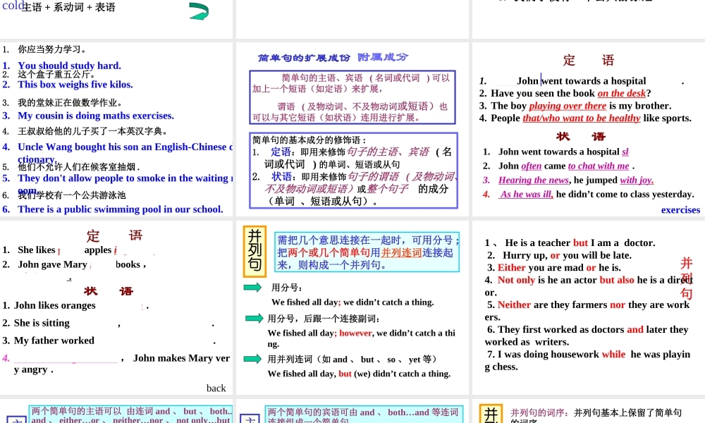 广东地区高三英语句子的三种类型课件