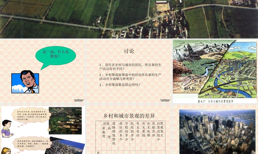 人类的居住地聚落七年级地理上册第四章第三节 课件