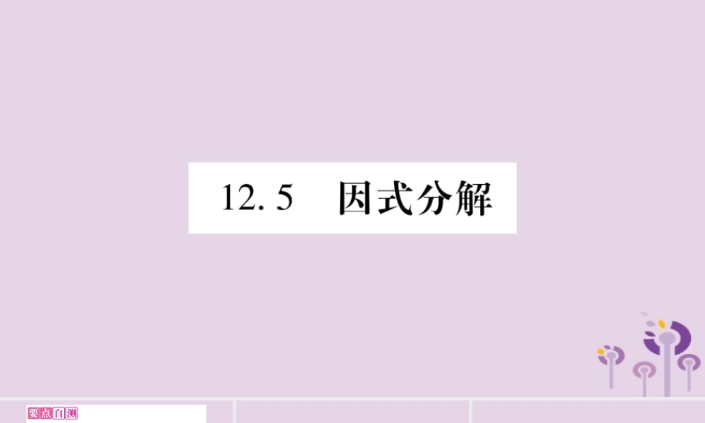 八年级数学上册 第12章 整式的乘除 12.5 因式分解作业课件 (新版)华东师大版 课件