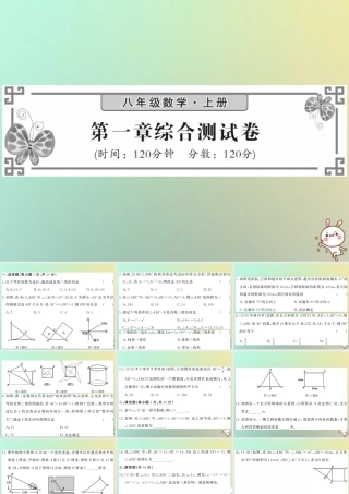 八年级数学上册 第一章 勾股定理综合测试卷习题课件 (新版)北师大版 课件